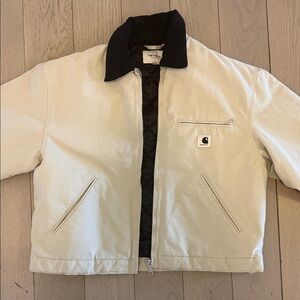 Carhartt Tan Canvas Jacket with Black Collar